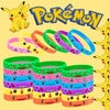 12pcs Pokemon Bracelet Anime Pikachu Charmander Children Cartoon Silicone Wristband Bracelets Party  Accessoires Cosplay Gifts