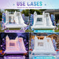 VANCEN 14FT Spire-Top Inflatable Bounce House White with Slide Large Ball Pit Middle Play Zone Portable Bouncy Castle for Kids Birthday/Party