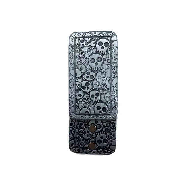 Metal Skull Push Slider Stress Relief Toy Anti Stress EDC Top Spinning Poker Toys Portable Decompress Magnetic Toys Adults Gifts