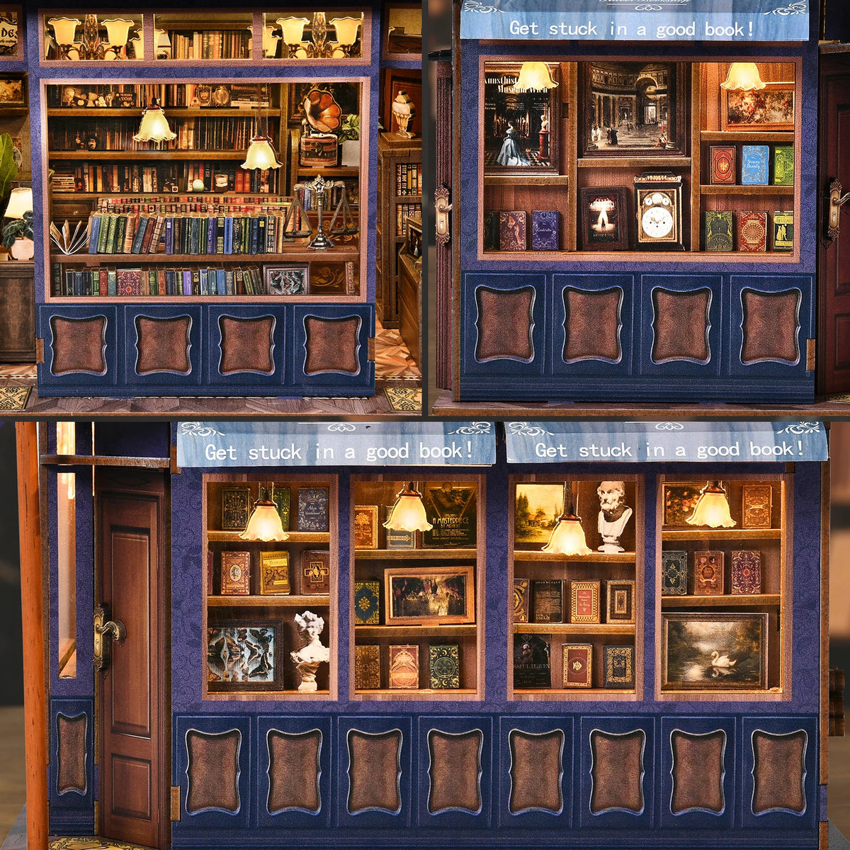 Notting Hill Book Nook 3D Wooden Puzzle DIY Love Bookstore Handmade Bookshelf Dollhouse Model Decorative Bookend Building Ki