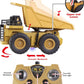 JOYFY 2 PCS Remote Control Construction Vehicle Toy Set Friction-Powered RC Excavator & RC Truck for Kid Christmas Birthday Gift