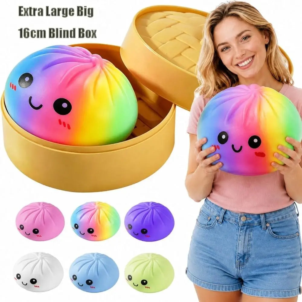 16cm Extra Large Big Dumplings Squeeze Toy with Steamer Soft Squeeze Toy Slow Resilience Fidget Squeeze Decompression Dough