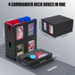 Kabinka Card Deck Box for MTG Commander, Holds 400+ Double-Sleeved Cards, 5 IN 1 Detachable Card Case with Dice Tray, Fits Magic/TCG Cards, 4 Magnetic Card Holders & Dividers (Colorful)