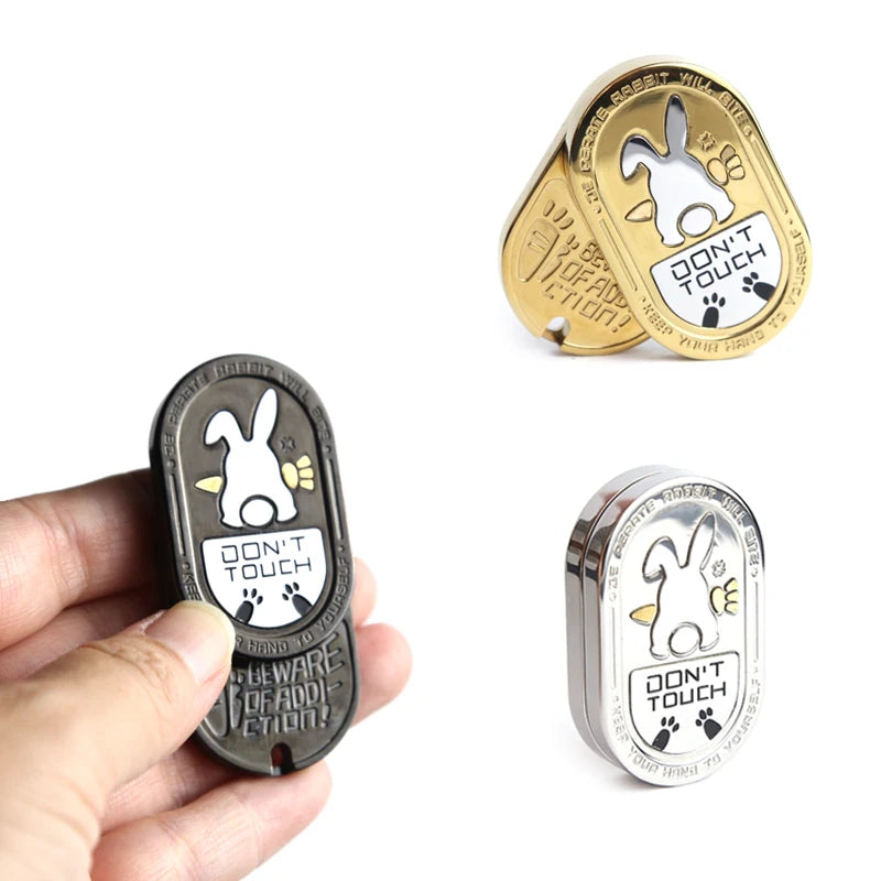 Metal EDC Fidget Slider with Cartoon Rabbit Pattern, Adult Portable Stress Relief Toy for ADHD and Anti-Anxiety, Gifts For Men