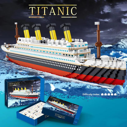 4404PCS Titanic Building Blocks Cruise Ship Mini Assemble Bricks Model Toys Kits Desktop Decoration Ornaments Gifts For Adults