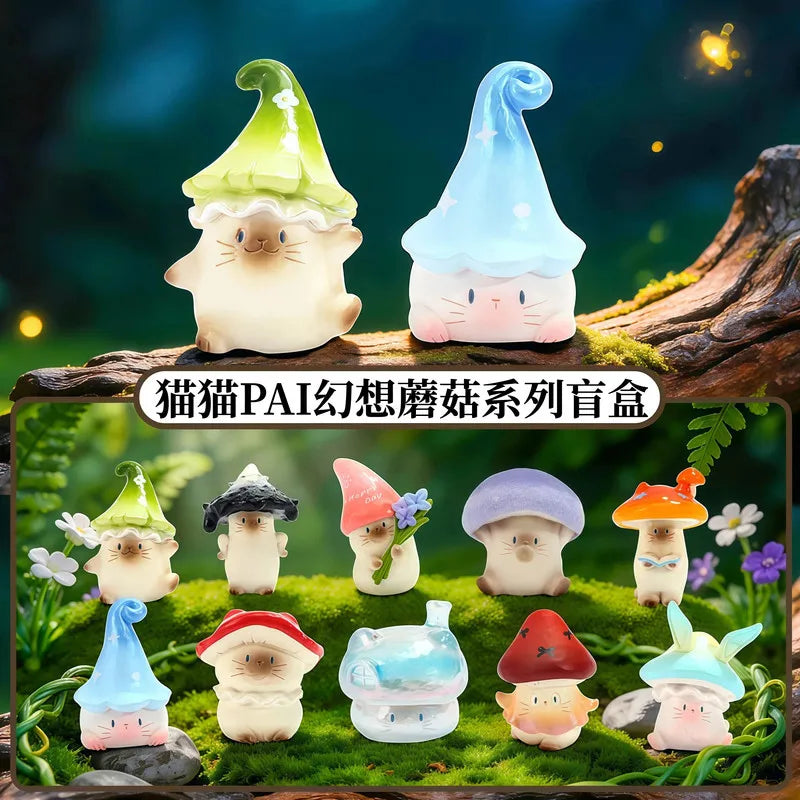 Genuine Cat PAI Fantasy Mushroom Series Blind Box Desktop Ornaments For Friends' Birthday Christmas Gifts