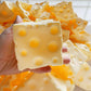 1pc 7cm Square Ultrathin Cheese Ball Squishy, TPR Shell Slow Rebound Squeeze Toy, No Filler, DIY Cheese Skin Squishy, Birthday/Halloween Gift, Perfect Gift, Stress Relief Gift For Teens