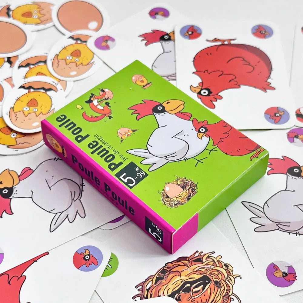 Cartoon Board Game Chicken Piou Piou Multicolor Card Game Drecksau Black Sheep Card-Based Party Game For 5-8 year old kids