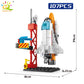 HUIQIBAO Mini Space Aviation Manned Rocket Model Building Blocks City Aerospace Bricks Children Construction Toys for Kids