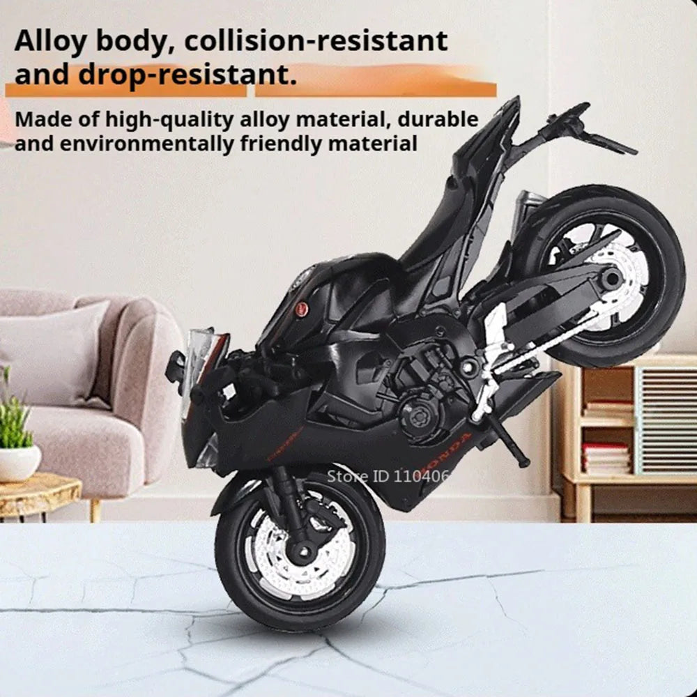 1:18 Hayabusa R1 GSX1000R CBR1000RR Miniature Motorcycle Toy Models Alloy Diecast Shock Absorption Front Wheel Steering Gifts