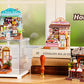 Rolife DIY Miniature House Kit Tipsy Cat Bar Mini Dollhouse Model Building Kit Wooden 3D Puzzle Toys with LED Light for Home Decor Gift for Adults Kids Friends