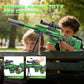 Full Auto Electric Water Gun Toy with Flashing Light Rapid-Fire Motorized Blaster for Summer Outdoor Fun & Kids Play Game
