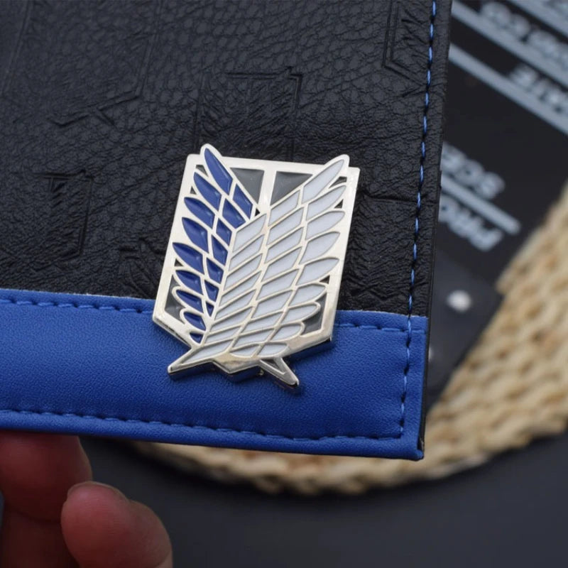 Attack on Titan wallets anime peripheral corps cartoon wallet pu men's wallet short storage wallet birthday gift Japanese style