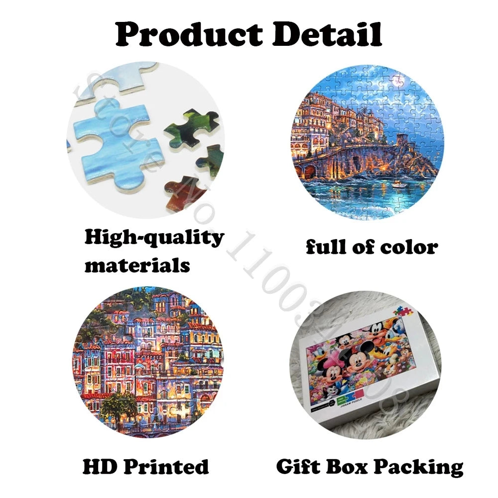 Japan Anine Pokemon Puzzles Eeveelution 108/300/500/1000 Pcs Cartoon Jigsaw Puzzles for Adults Stress Relief Toys