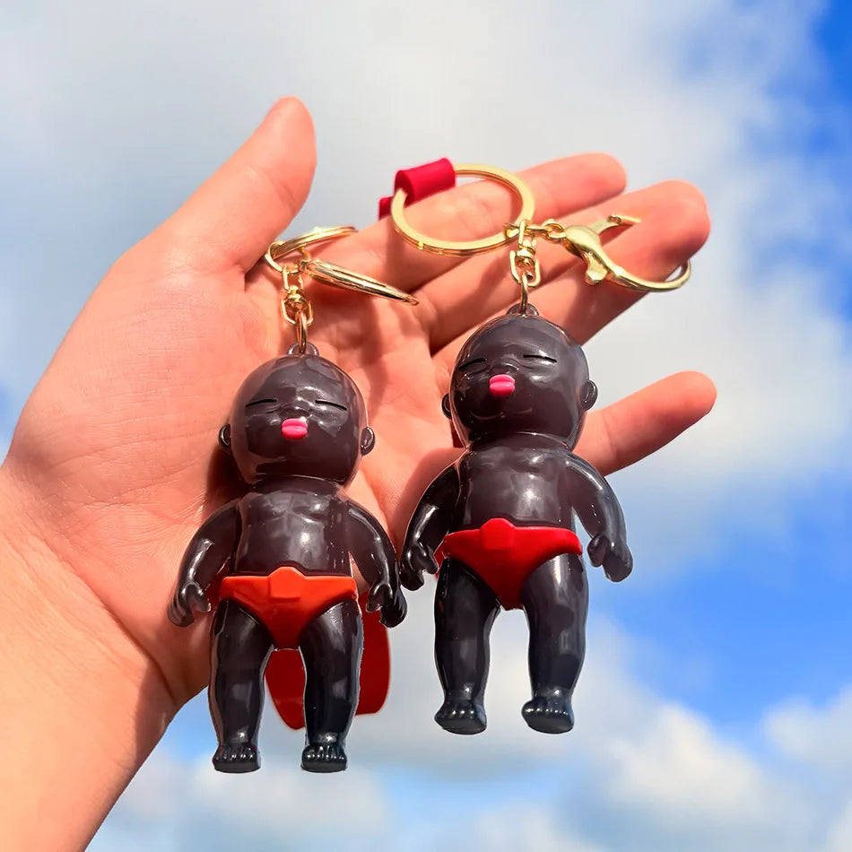 2026 Natasha UV Sensing Color Changing Keychain, Cute Ugly Black Doll Mini Pendant, Stress Relief Funny Novelty Gift