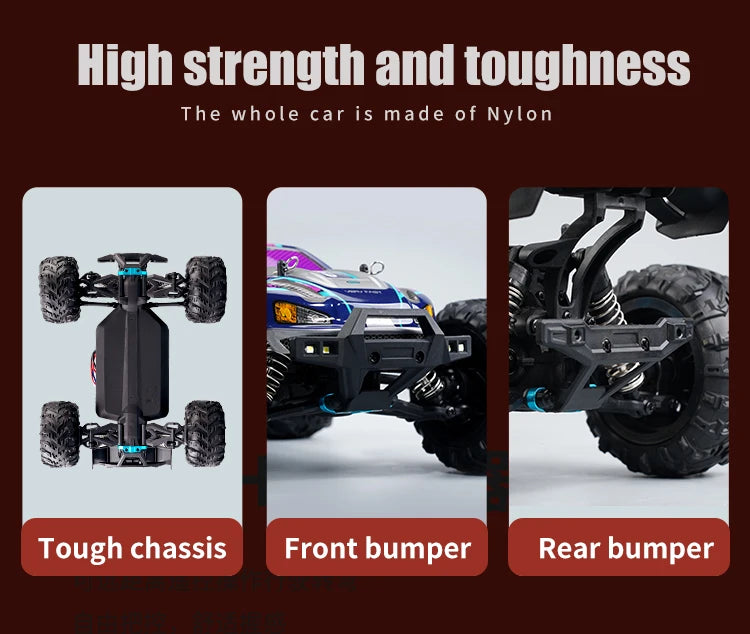 50KM/H RC Car With LED Lights 2.4G Radio Remote Control Cars Buggy Off-Road Control Trucks Boys Toy for Children VS WLtoy 144001
