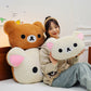 Cute Rilakkuma Big Head Plush Pillow Large Size Soft Stuffed Toy Cushion Bedroom Sofa Decor Unisex Birthday Gift For Adult