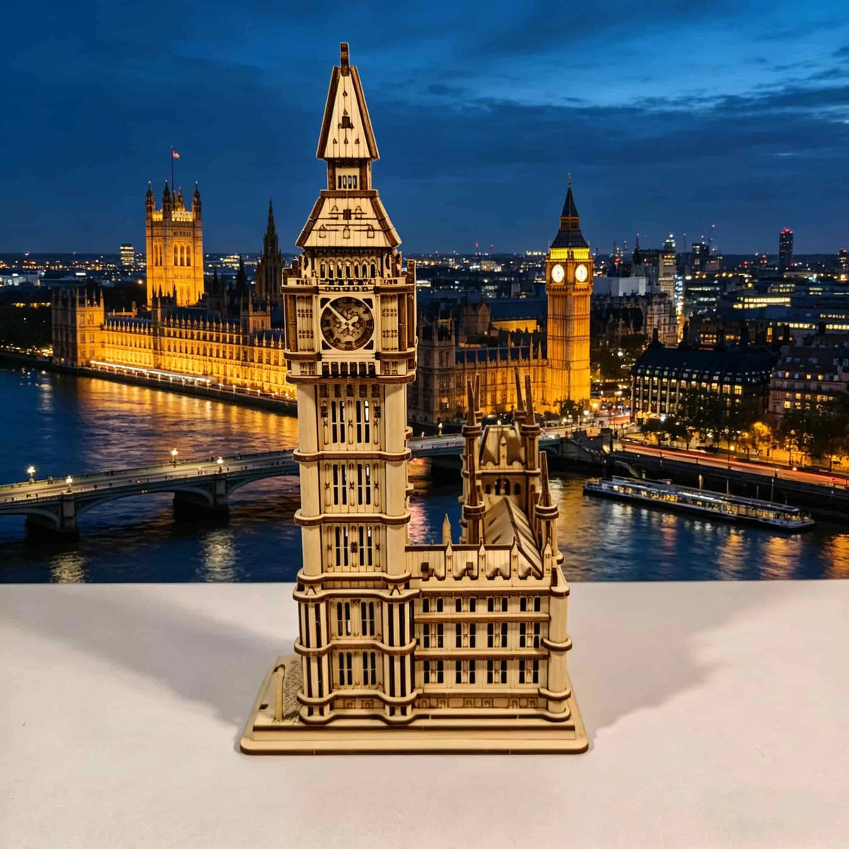 1 Wooden DIY Big Ben Clock, a Creative 3D Jigsaw Puzzle, Ideal as a Festive Gift or Home Decoration.