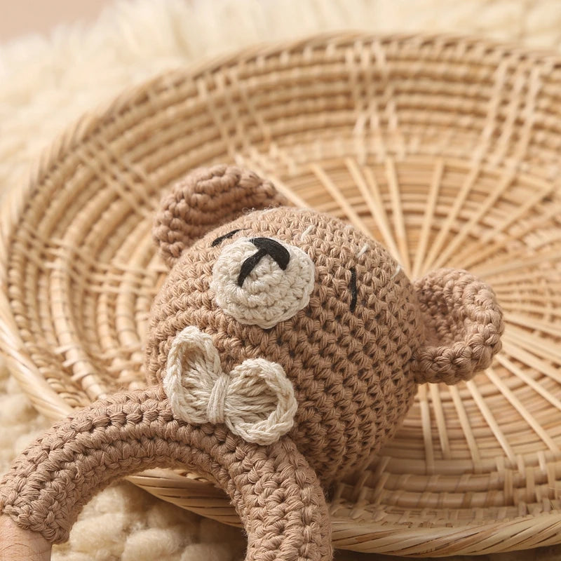 Baby Toys Crochet Animal Rattle Cartoon Music Rattle Toys for Baby Kawaii Teether Rattle Baby Toy 0 12 Months Montessori Toys