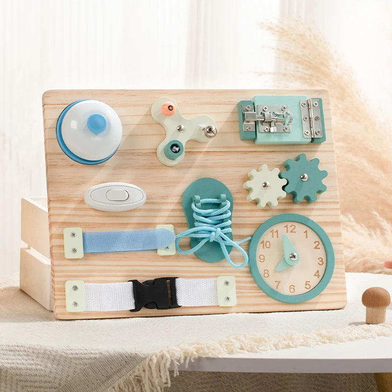 Montessori Busy Board for Toddlers Wooden Activity Sensory Board for Fine Motor Skills Travel Educational Learning  Toys for Kid