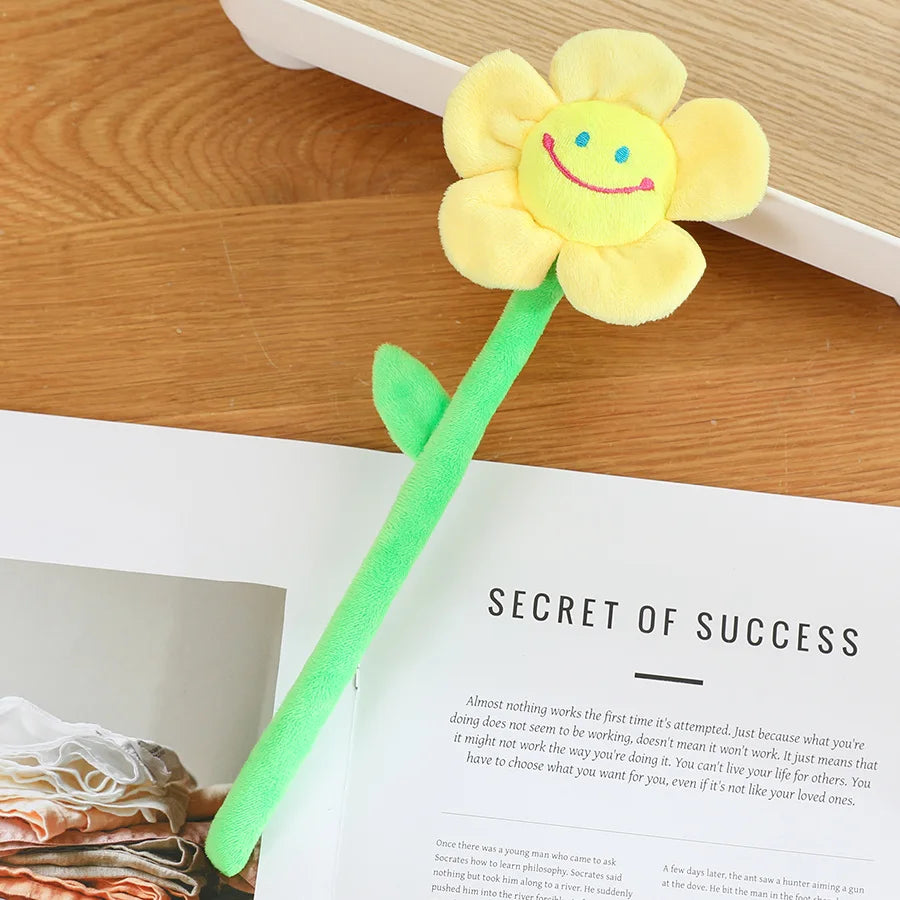 Cartoon Simulation Flower Plush Toy Sun Flower Rose Plant Home Decor PP Cotton Soft Toys Curtain Hook