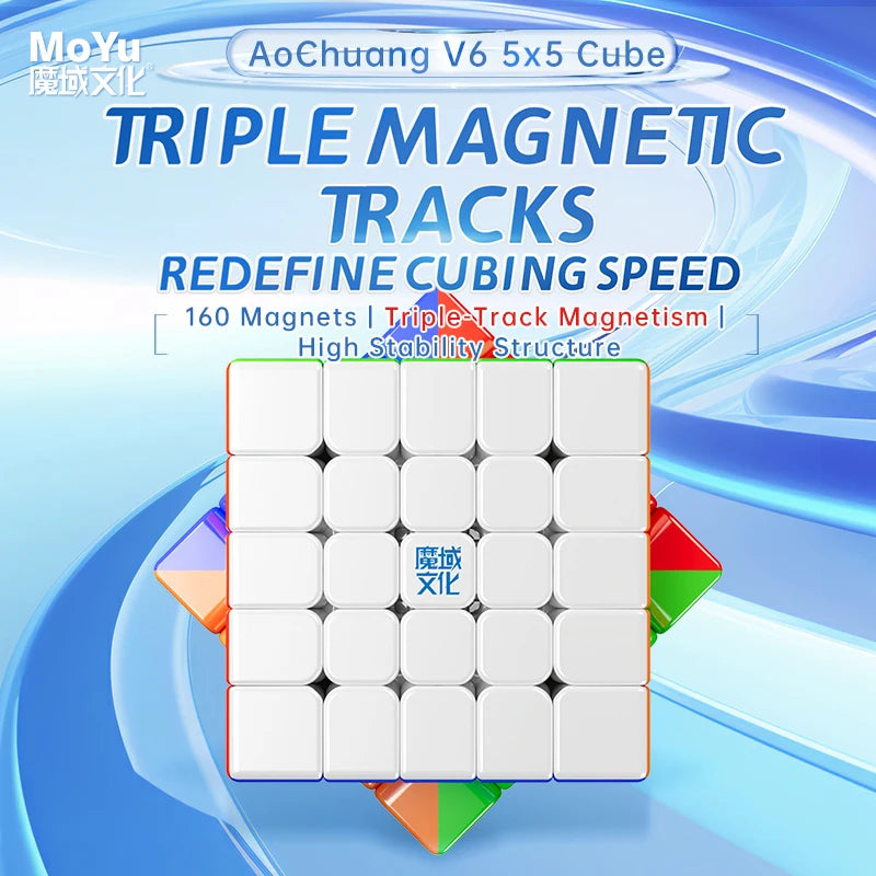 [JudyCube] Moyu AoChuang V6 5X5 UV Magnetic Magic Speed Cube Stickerless Aochuang 5x5 V6 Professional Fidget Toys Cubo Magico