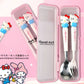 Cute Cartoon Cutlery Set Portable Spoon Fork With Storage Box Kids Stainless Steel Tableware For Travel School No bag