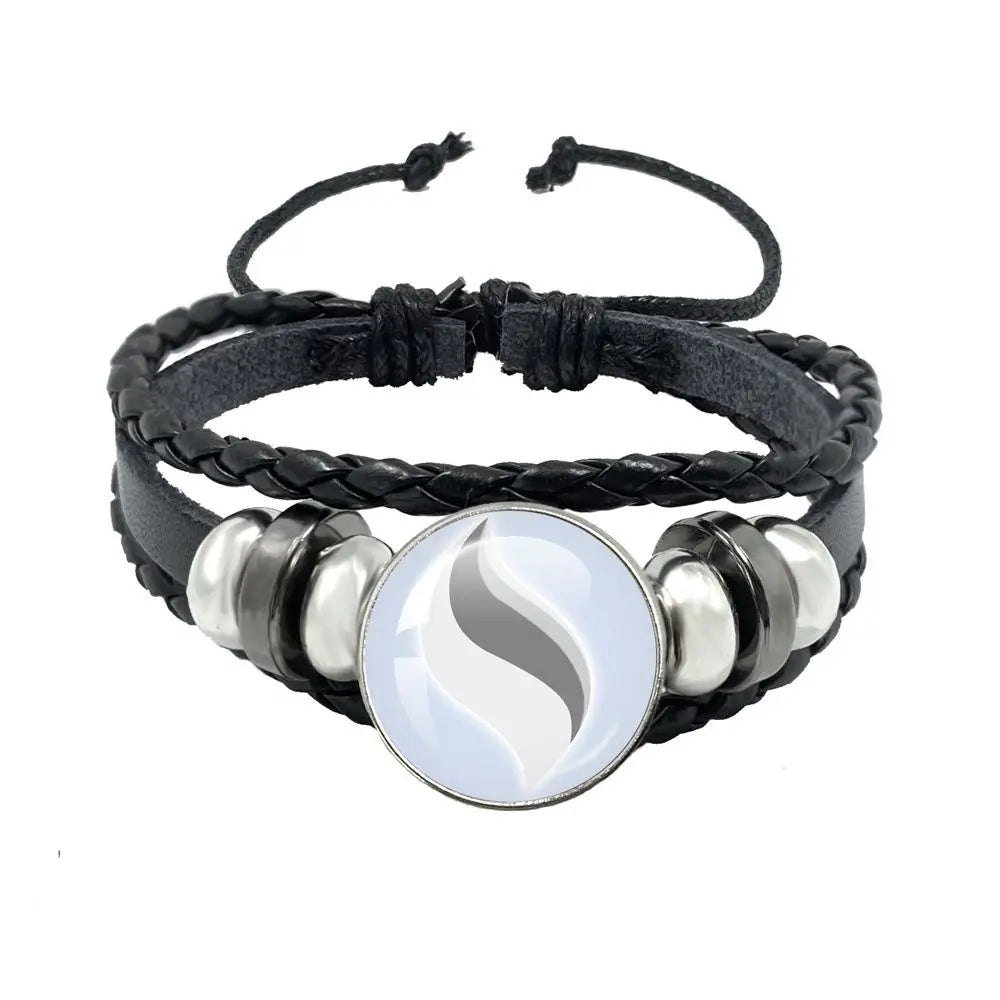 Mega Stone Key Chain Anime Peripheral Creativity Exquisite Fashion Black Leather Rope Buckle Key Chain Trend