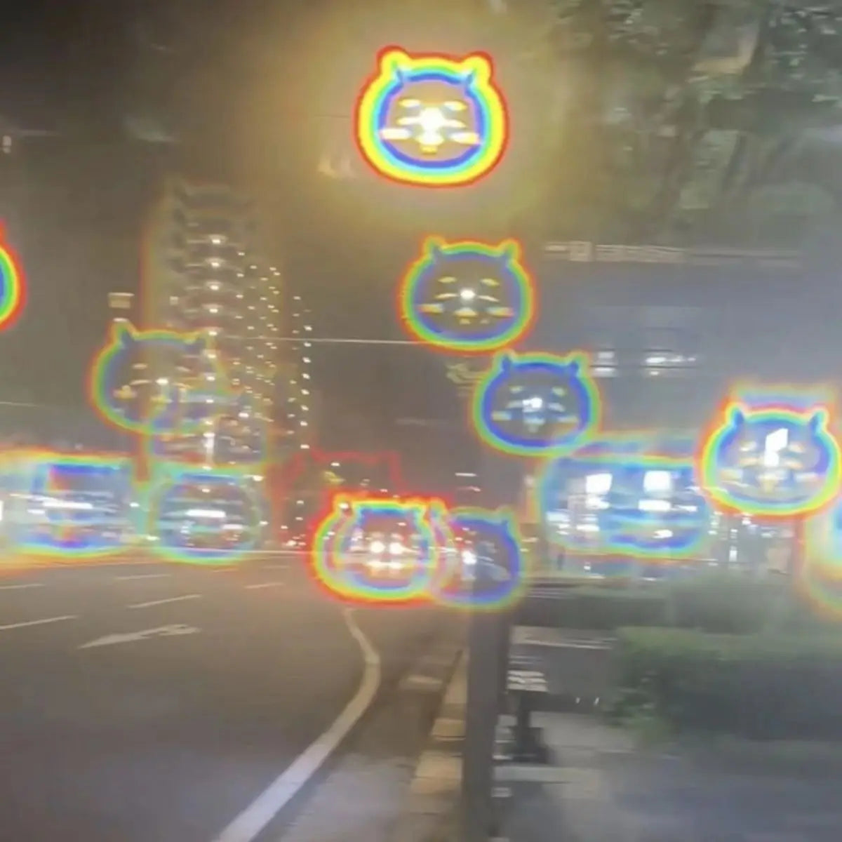 yiji  Stick Kawaii Handheld  Filter Diffraction  Photography  ハチワレ Glasses Special Effect Card Birthday Gifts うさぎ