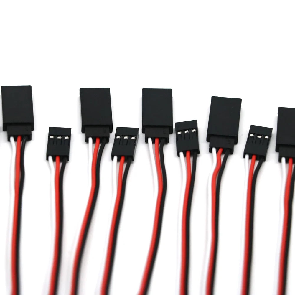 10pcs 100mm/150mm/200mm/300mm/500mm RC Servo Extension Cord Cable Wire Lead JR For Rc Helicopter Rc Drone