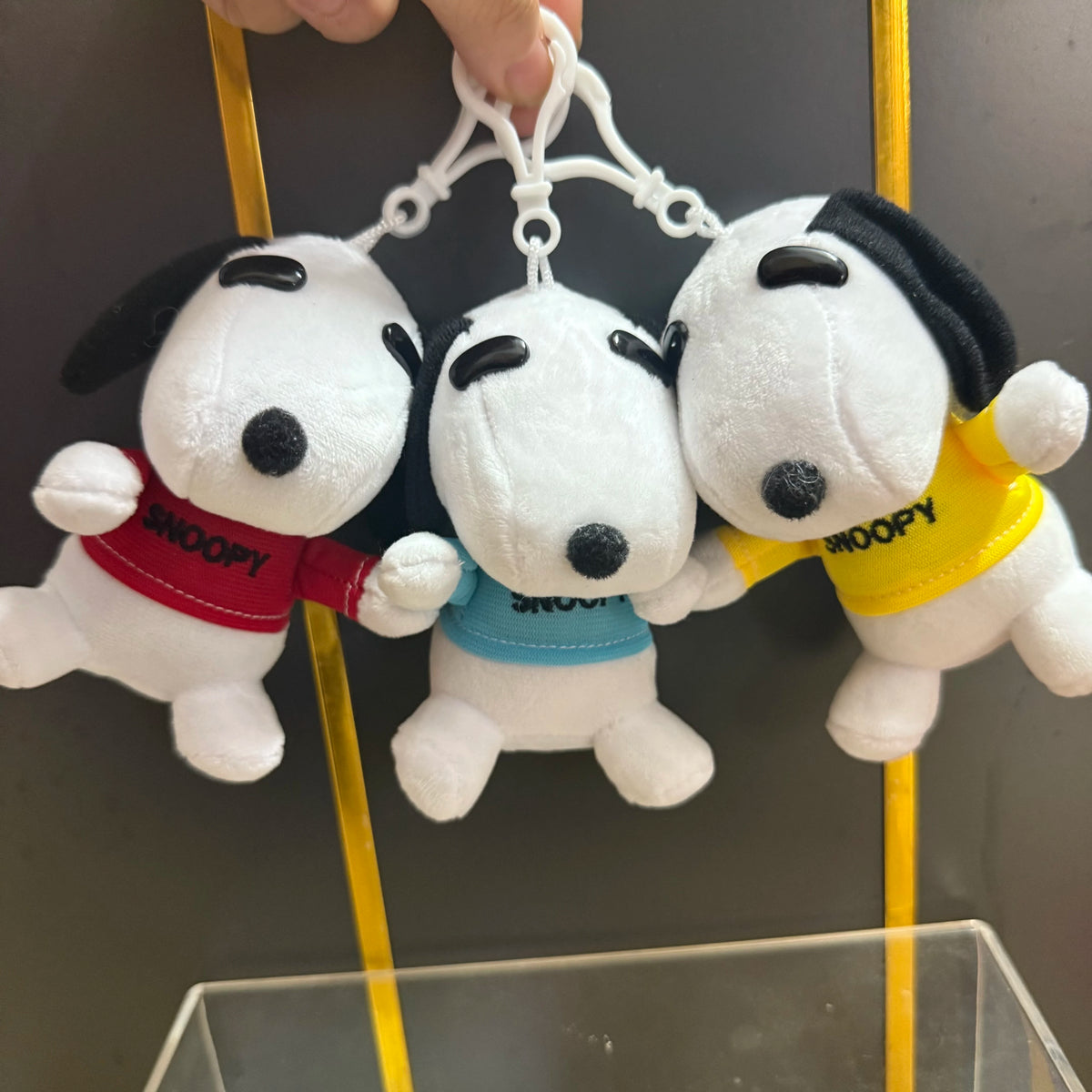 3piece 11CM Cute high quality Peanuts Snoopy Plush pendant toys Snoopy dog Woodstock KEY CHAIN animal toys