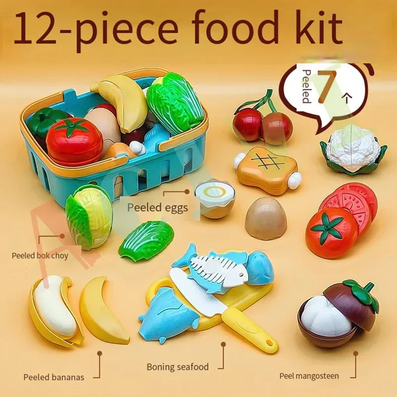 Children Toys Cutting Fruits and Vegetables Set for Kids Pretend Play Simulation Kitchen Toy Montessori Baby Toys for Girls Boys