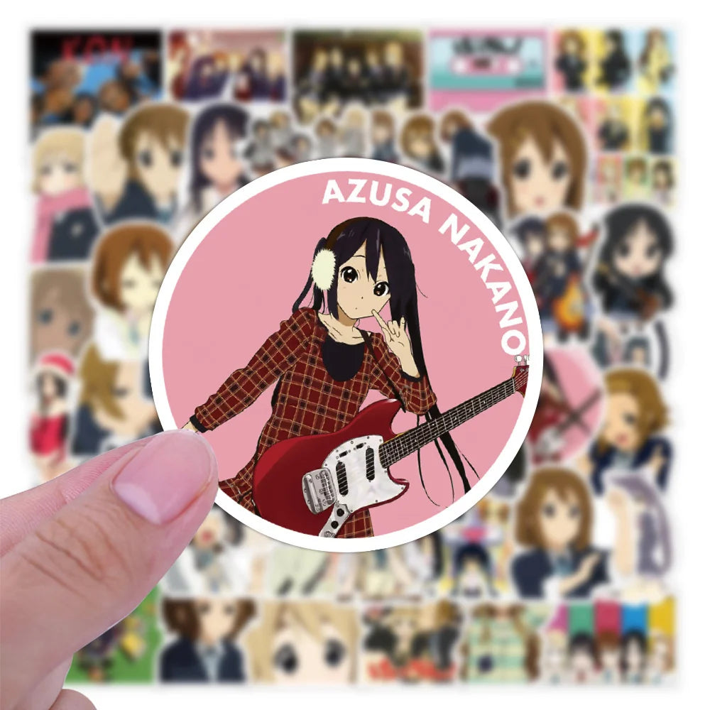 50PCS Cartoon Anime K-ON Light Sound Girl Graffiti Waterproof Stickers Creative Trendy Fridge Mug Helmet Car Decoration Stickers