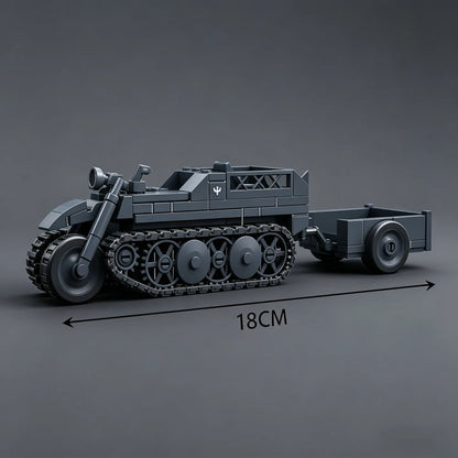 Military Series SD.KFZ.2 Half-Track Motorcycle Tractor Building Block Model Kit
