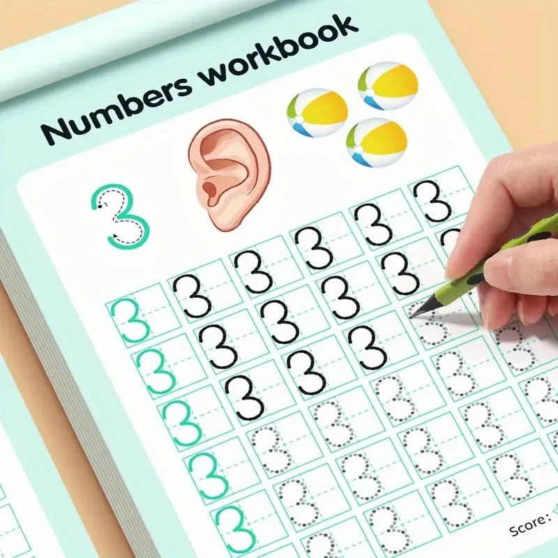 48-Page Children's Dot Matrix Writing Practice Book, Numbers 0-100 Tracing Book, Kindergarten Pen Control Writing Practice Book, Home and School Learning Workbook, Early Education Math