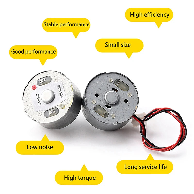 **RF-300C Mini 300 Motor DC 1.5V -6V 7000RPM Micro 24.4MM Round Spindle Motor Low Current DIY Solar Power Fan Hobby Toy Model