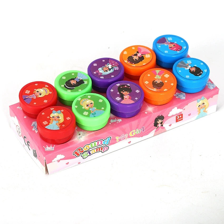 10pcs Assorted Stamps for Self-ink Stamps Toy Stamps Smiley Face Seal Scrapbooking DIY Painting Photo Album Decoration