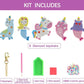 5pcs 5D Diamond Painting by Numbers Make Your Own GEM Keychains Unicorn Mermaid Arts Crafts Kids 8-12 Age Easter Basket Stuffers