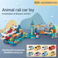 Electric Rail Car Dinosaur Building Parking Lot Adventure Racing Rail Car Toys Children Brain Mechanical Interactive Rail Cars