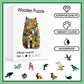 Wooden Cat Jigsaw Puzzle: High-Quality Waterproof Wood, Unique Shape Pieces, 4-6H Assembly, Home Decor & Family Fun Gift
