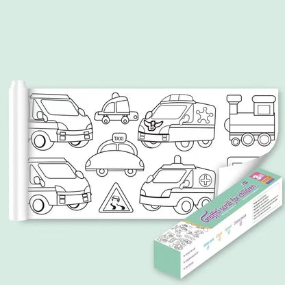 Children's Drawing Roll DIY Coloring Paper Roll Color Filling Paper Graffiti Scroll Paper-cut for Kids Painting Educational Toys