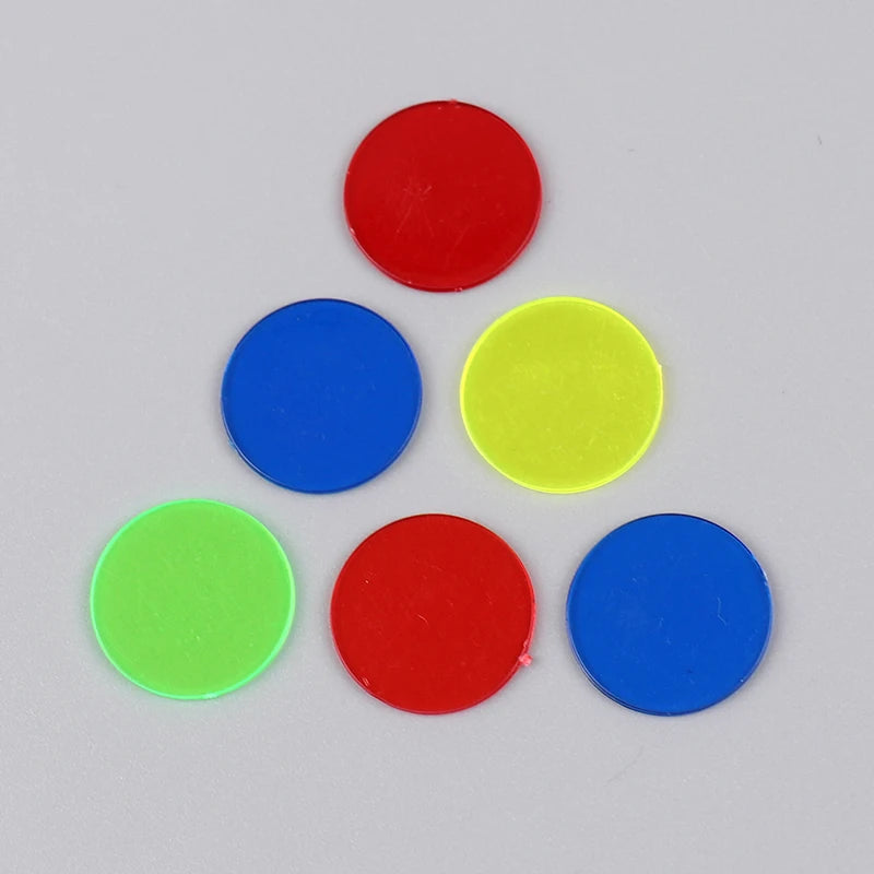 100Pcs Montessori Learning Education Math Toys Learning Resources Color Plastic Coin Bingo Chip Children Kids Classroom Supplies