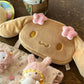 Kawaii Sanrio Mocha Brown Cinnamoroll Plush Storage Bag Niche Handheld Makeup Bag Cute Sweet Girly Pencil Case Children Gifts