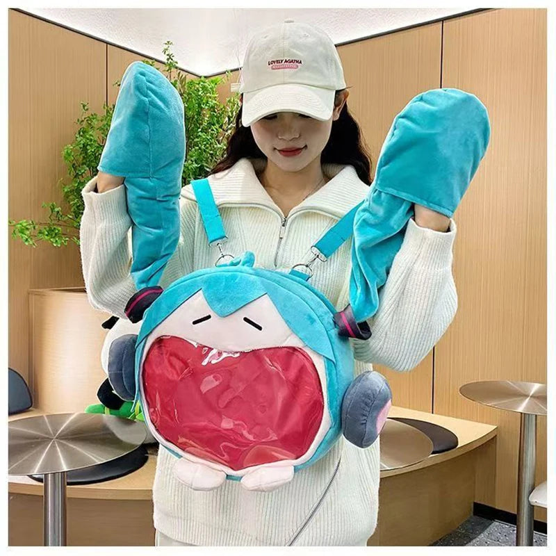 Anime 24×22cm Hatsune Shoulder Bag New Backpack Cute Plush Cartoon Crossbody Bag Student Bag Birthday Girl Backpack Gifts