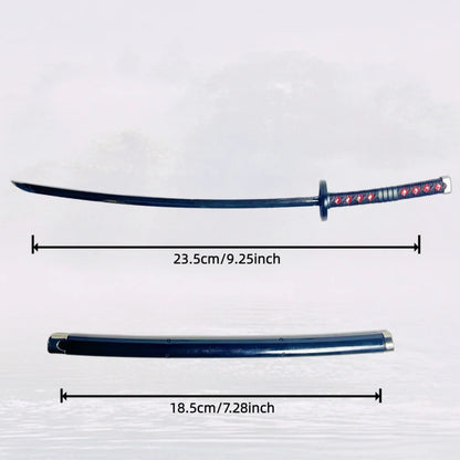 9.3inch Demon Slayer Kamado Tanjirou Metal Katana Sword Ninja Knife Original Japanese Katana Sabre Cosplay Accessories Prop Toy
