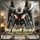 41 HG 1/144 Black Strike Mecha with Wing Backpack & Equipment Parts, Assembly Model Kit, Collectible Decor & Gift for Boys