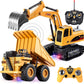 JOYFY 2 PCS Remote Control Construction Vehicle Toy Set Friction-Powered RC Excavator & RC Truck for Kid Christmas Birthday Gift