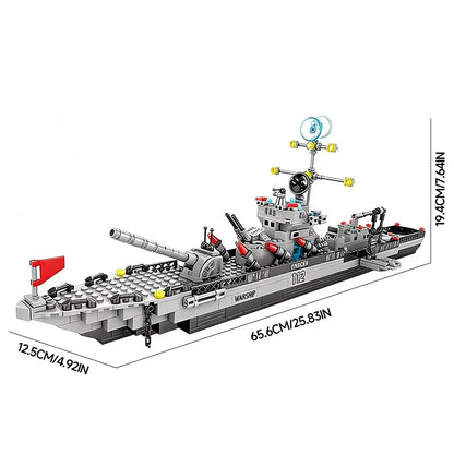 65CM Super Large Navy Warship Building Blocks Army Ship Model 6 in 1 Multi Shape Building Blocks Toy Set for Boys Toys