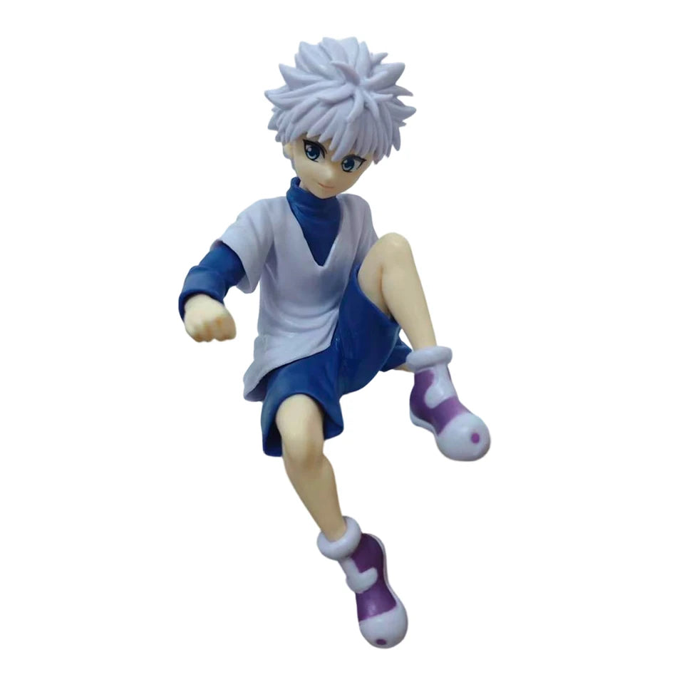 Hot Anime Full Time Hunter Character Sitting Posture Qiben Sitting Posture Xiaojie  Killua Desktop Ornament Trendy PVC Model Toy