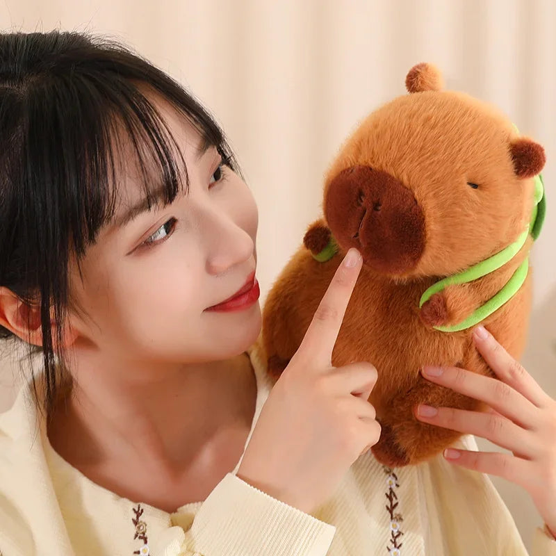 Cute Capybara Plush Toy Stuffed Animals Capibara with Turtle Backpack Kapibala Soft Doll Toys Birthday Christmas Gift